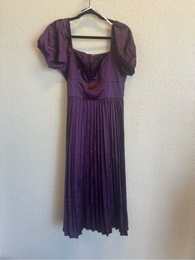 Lulu's Deep Purple Pleated Maxi Dress